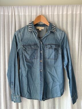 Michael Michael kors jean button down with studded collar